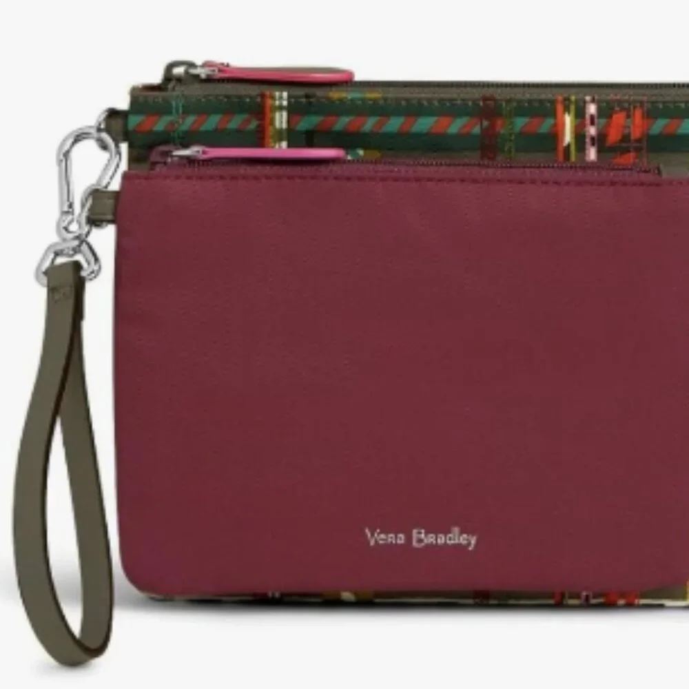 Vera Bradley: Midtown Duo Preppy Poly Hawthorne Rose Zipper Pouches